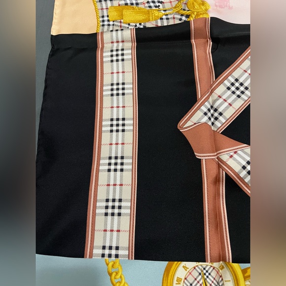 BURBERRY Montage Print Silk Square Scarf - Picture 7 of 14